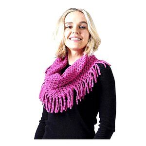Tigerstars Fuchsia Mini Tube Fringe Infinity Scarf